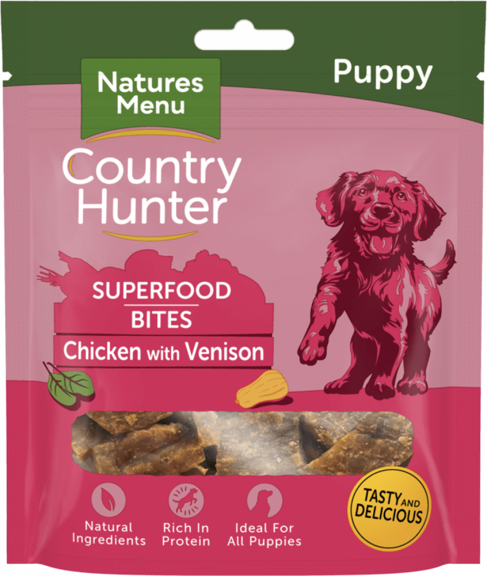 Natures Menu Country Hunter Superfood Bites Puppy Chicken with Venison 8 x 70g, Natures Menu,