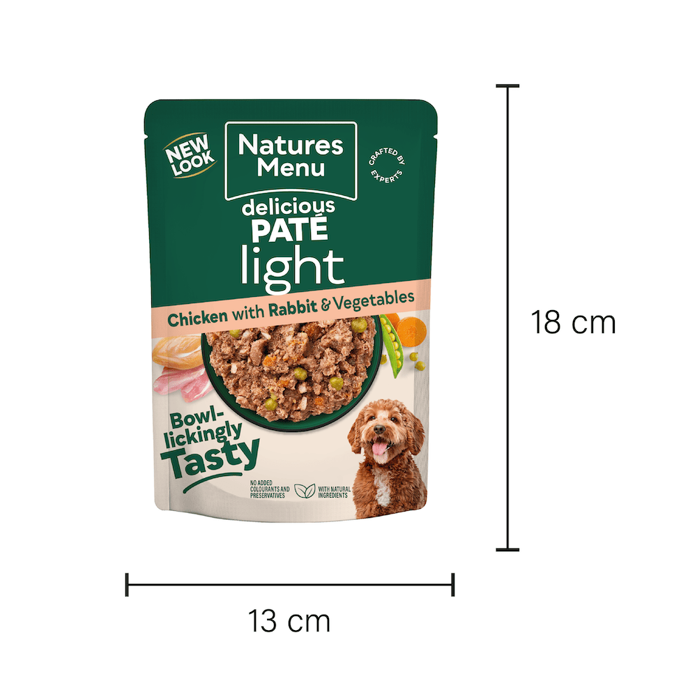 Natures Menu Light Chicken with Rabbit Pouch - 8 x 300g, Natures Menu,