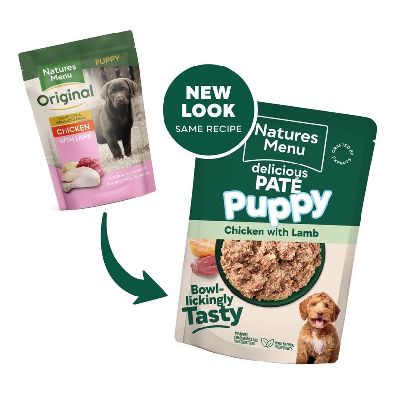 Natures Menu Puppy Chicken with Lamb Pouches - 8 x 300g, Natures Menu,