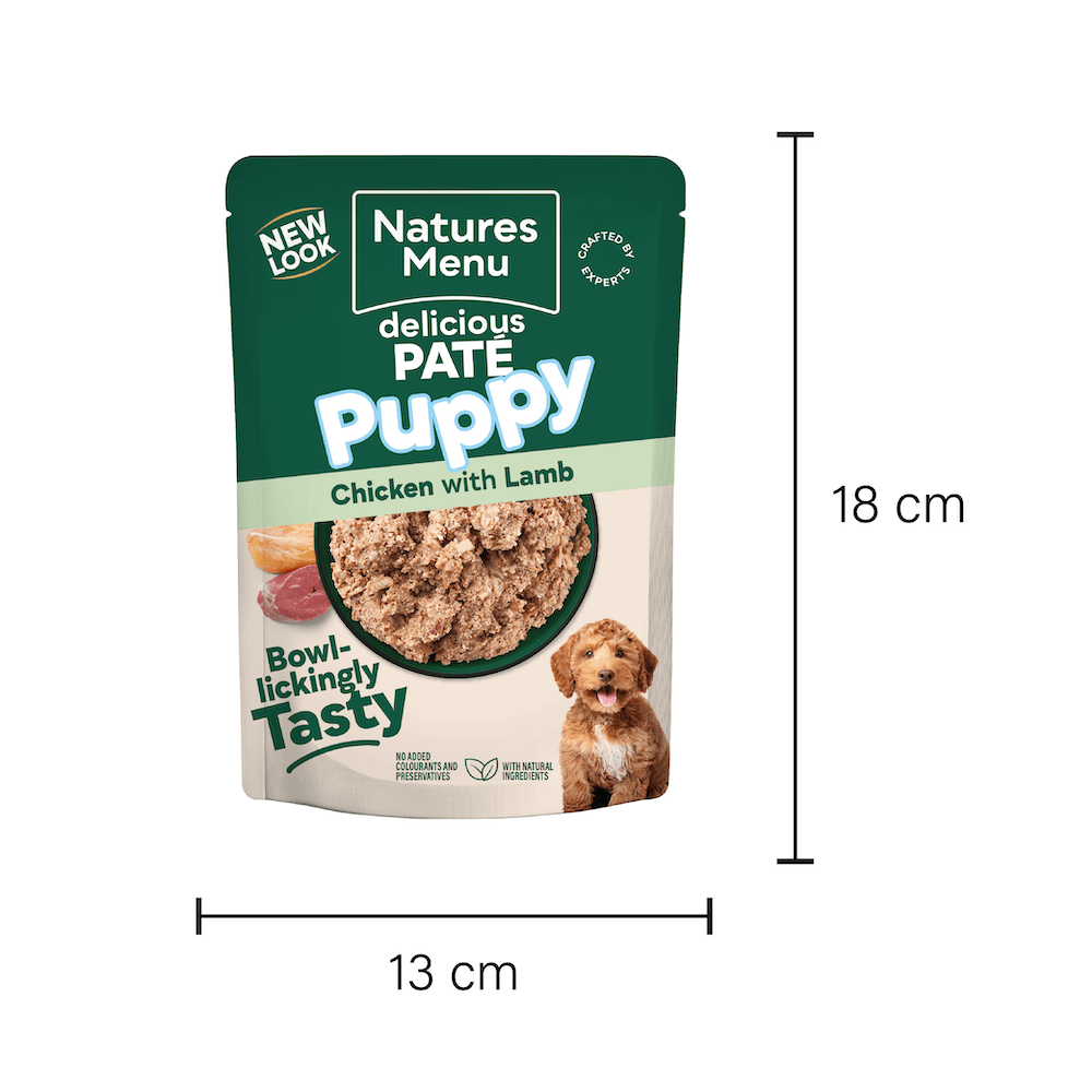 Natures Menu Puppy Chicken with Lamb Pouches - 8 x 300g, Natures Menu,