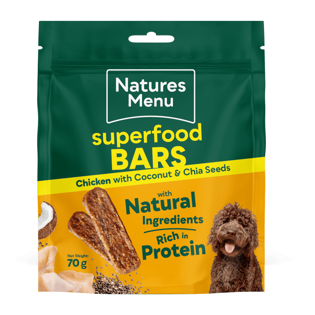 Natures Menu Superfood Bars Chicken Dog Treats - 9 x 70g, Natures Menu,