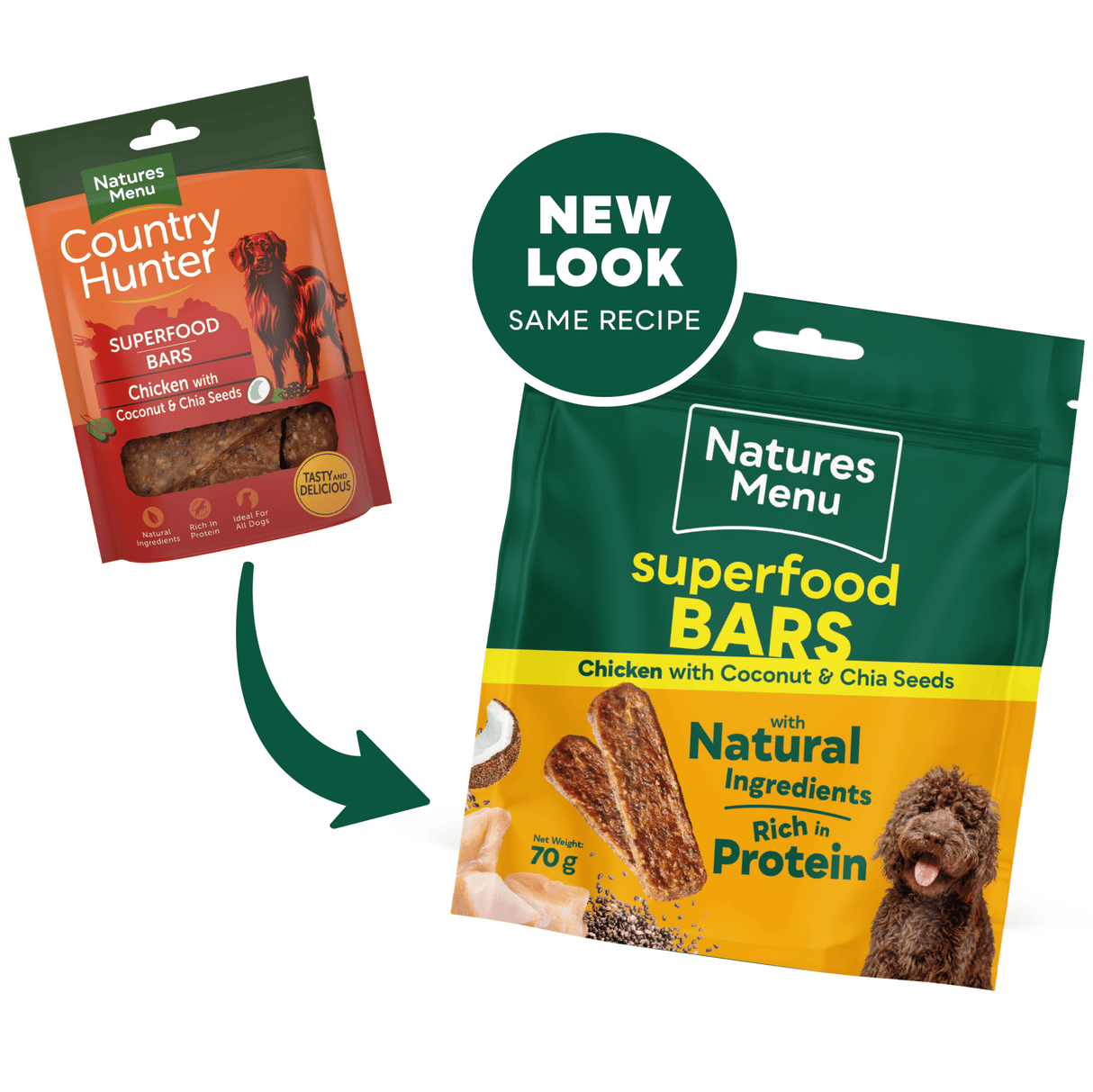 Natures Menu Superfood Bars Chicken Dog Treats - 9 x 70g, Natures Menu,