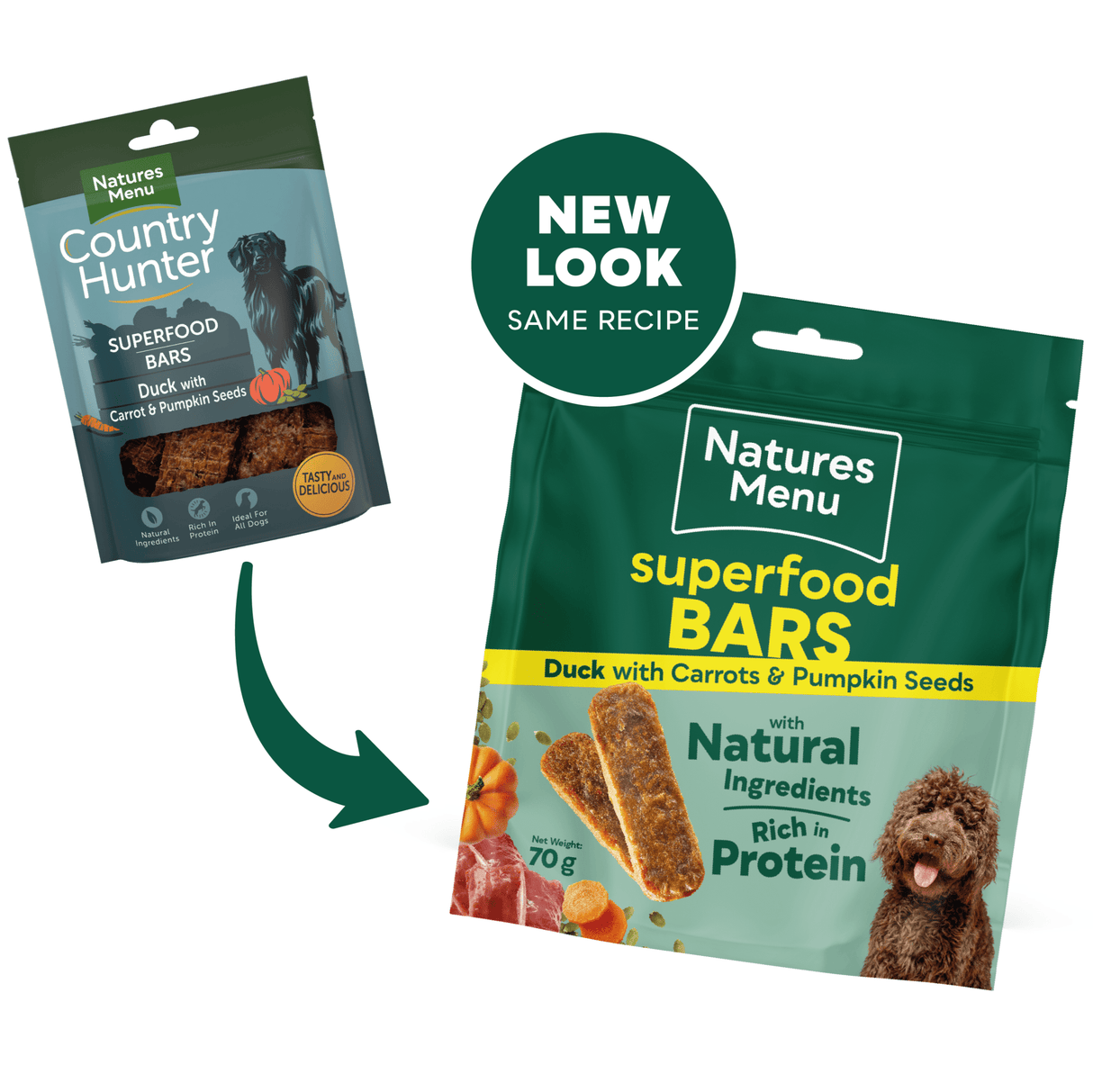 Natures Menu Superfood Bars Duck Dog Treat - 9 x 70g, Natures Menu,