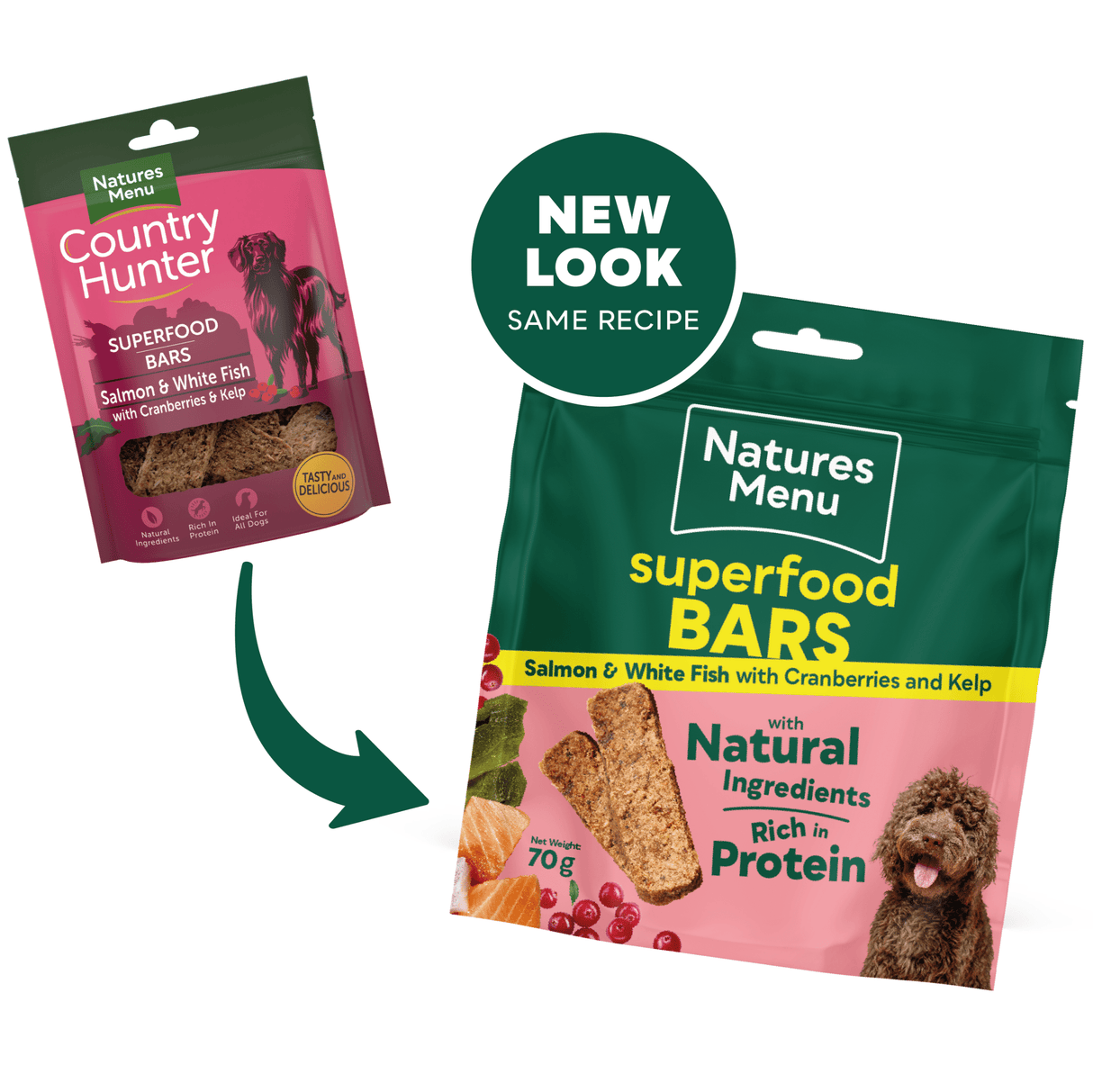 Natures Menu Superfood Bars Salmon & White Fish Dog Treats - 9 x 70g, Natures Menu,