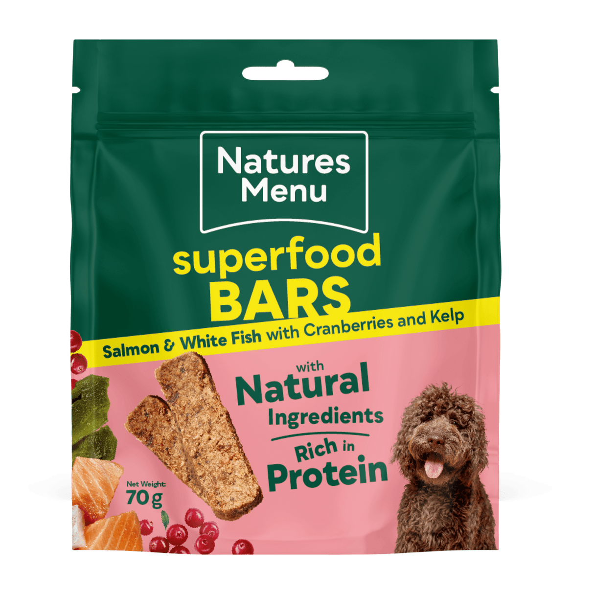Natures Menu Superfood Bars Salmon & White Fish Dog Treats - 9 x 70g, Natures Menu,