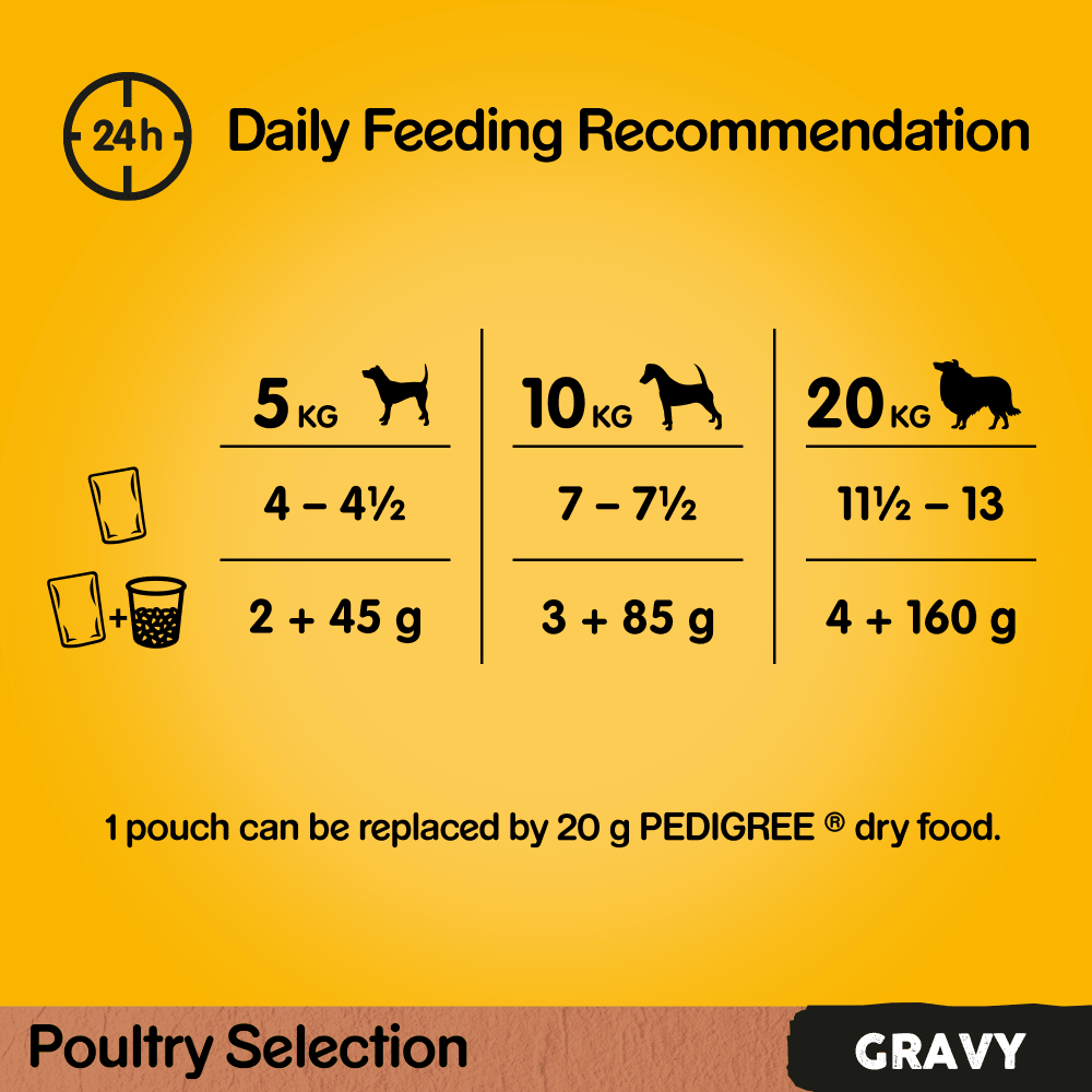 Pedigree Adult Wet Dog Food Pouches Poultry Selection in Gravy - 48 x 100g, Pedigree,