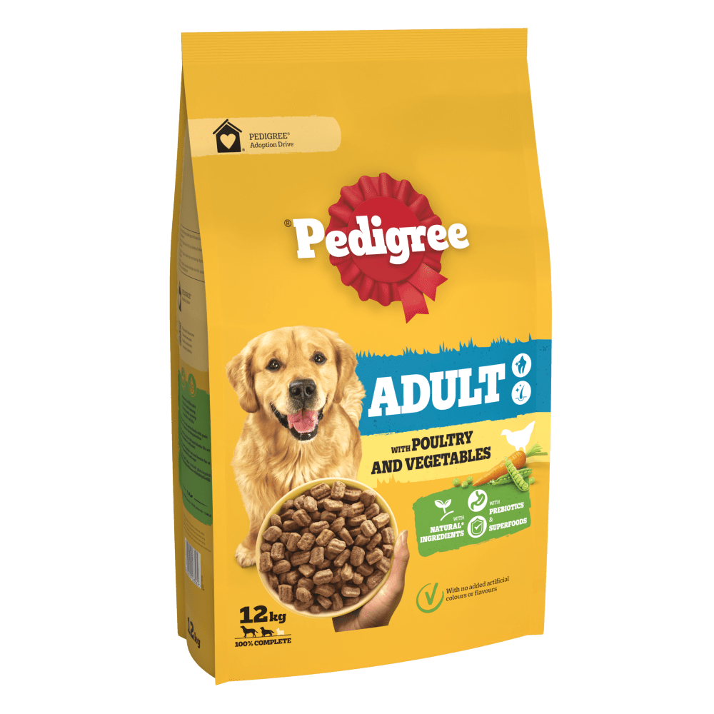 Pedigree Complete Adult Dry Dog Food with Poultry & Vegetables, Pedigree, 12 kg