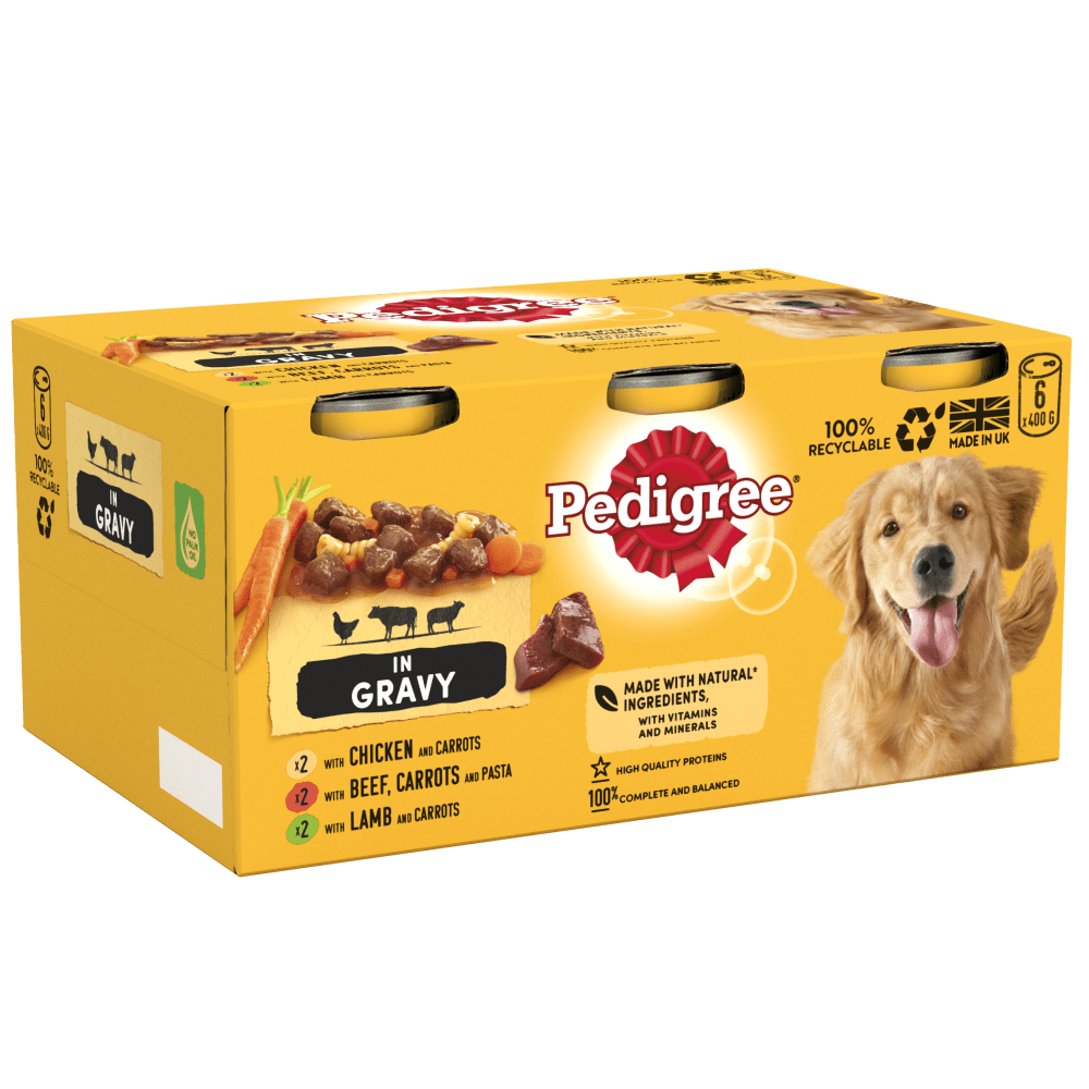 Pedigree Country Casseroles in Gravy Adult Wet Dog Food Tins Mixed - 24 x 400g, Pedigree,