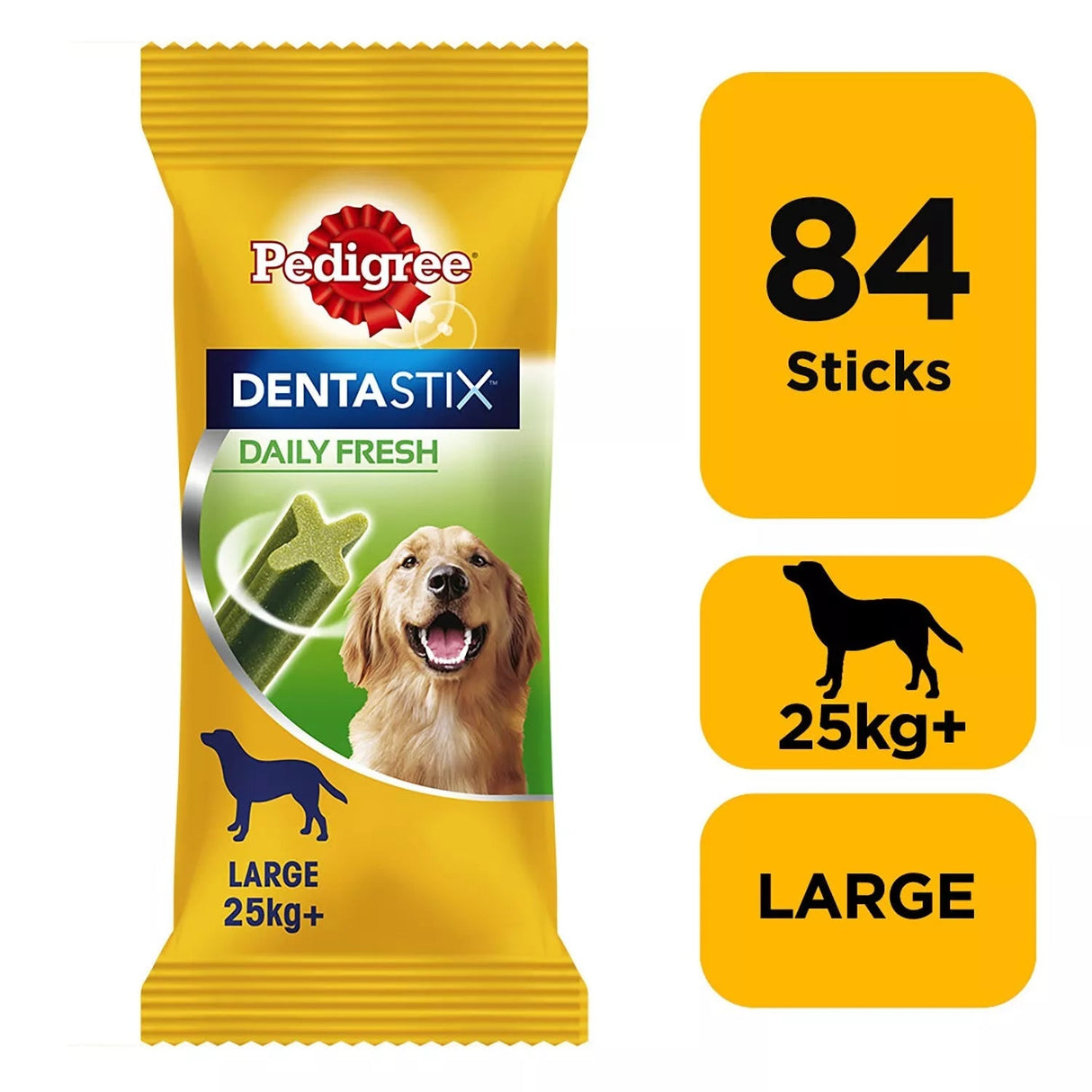 Pedigree Dentastix Fresh for Large Dogs Daily Dental Chew Treat, Pedigree, 84 Sticks