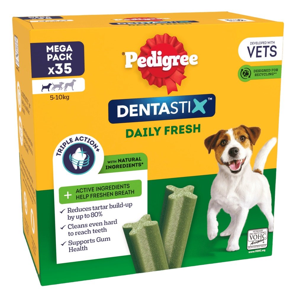 Pedigree Dentastix Fresh for Small Dogs Daily Dental Chew Treat, Pedigree, 140 Sticks