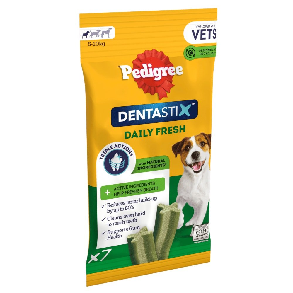 Pedigree Dentastix Fresh for Small Dogs Daily Dental Chew Treat, Pedigree, 70 Sticks