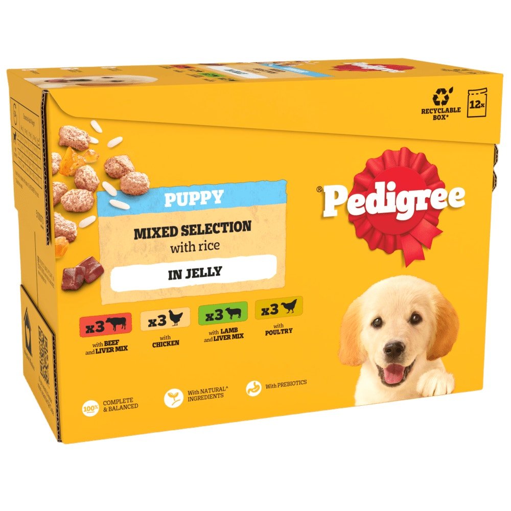 Pedigree Junior/Puppy Wet Dog Food Pouches Mixed in Jelly - 48 x 100g, Pedigree,