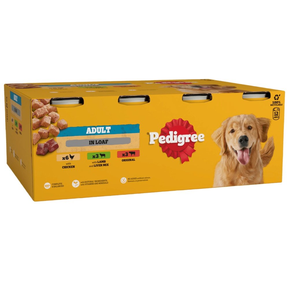 Pedigree Mixed Selection Tins Chunks in Loaf Adult Wet Dog Food - 24 x 400g, Pedigree,