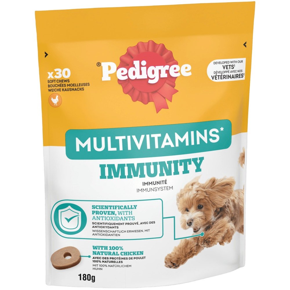 Pedigree Multivitamins Immunity Soft Dog Chews - 6 x 180g Packs, Pedigree,