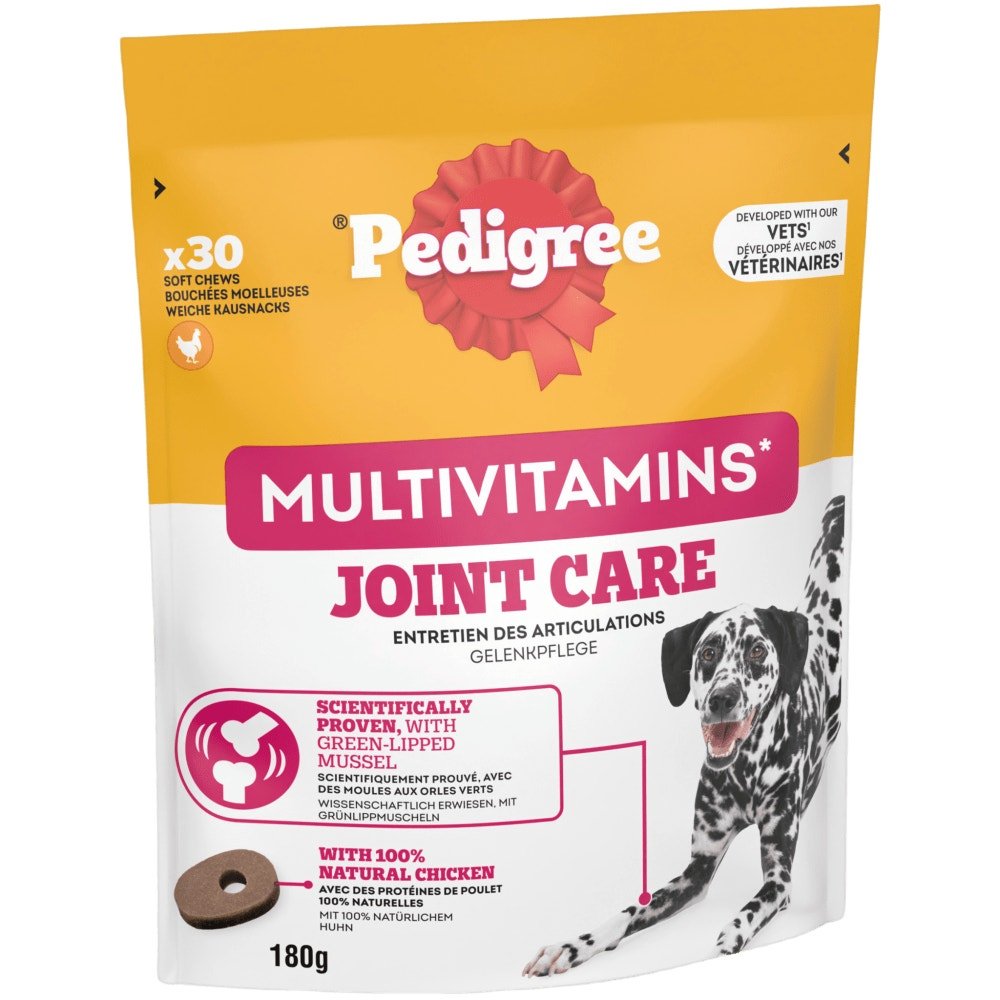 Pedigree Multivitamins Joint Care Soft Dog Chews - 6 x 180g Packs, Pedigree,
