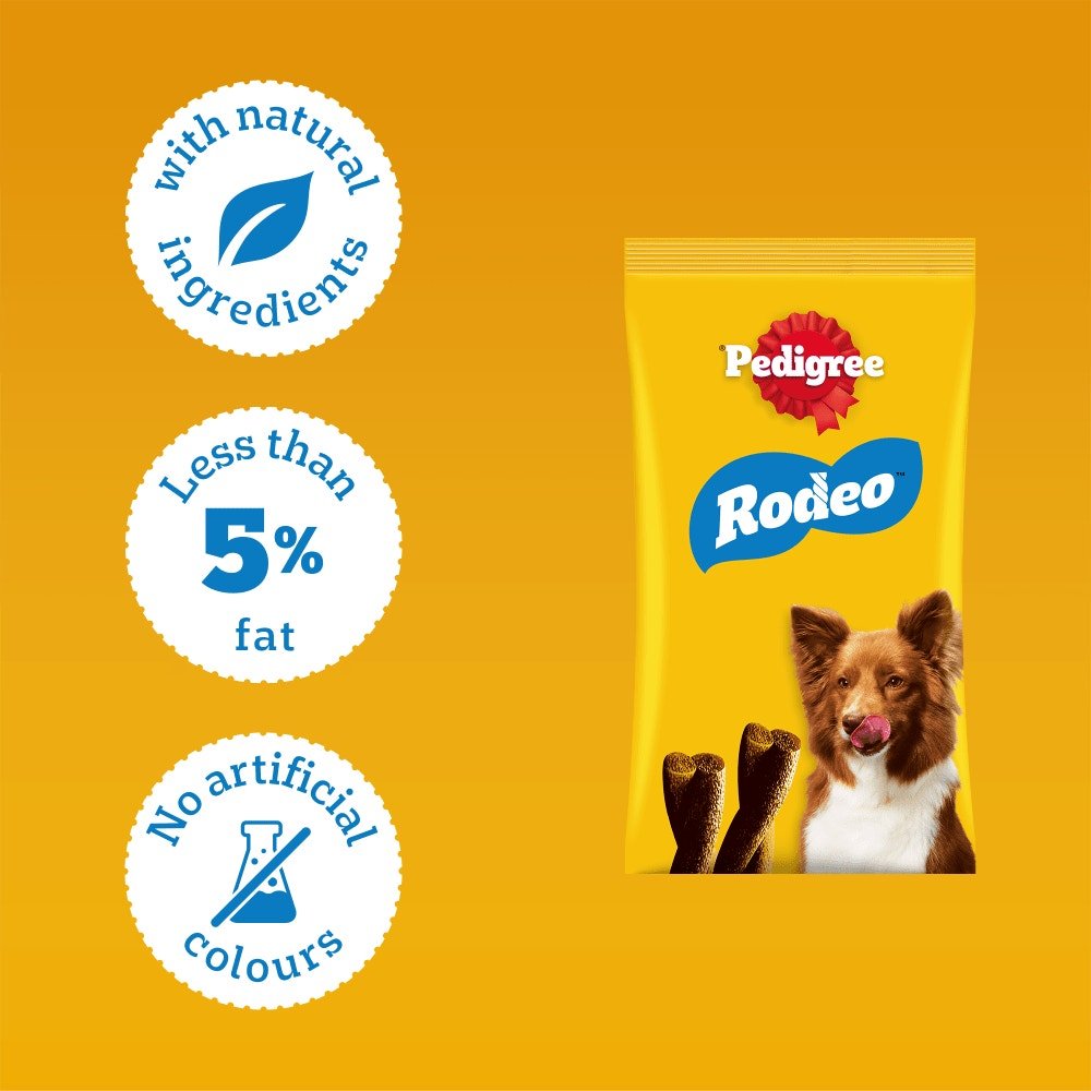 Pedigree Rodeo Dog Treats with Beef - 12 x 123g Packs, Pedigree,
