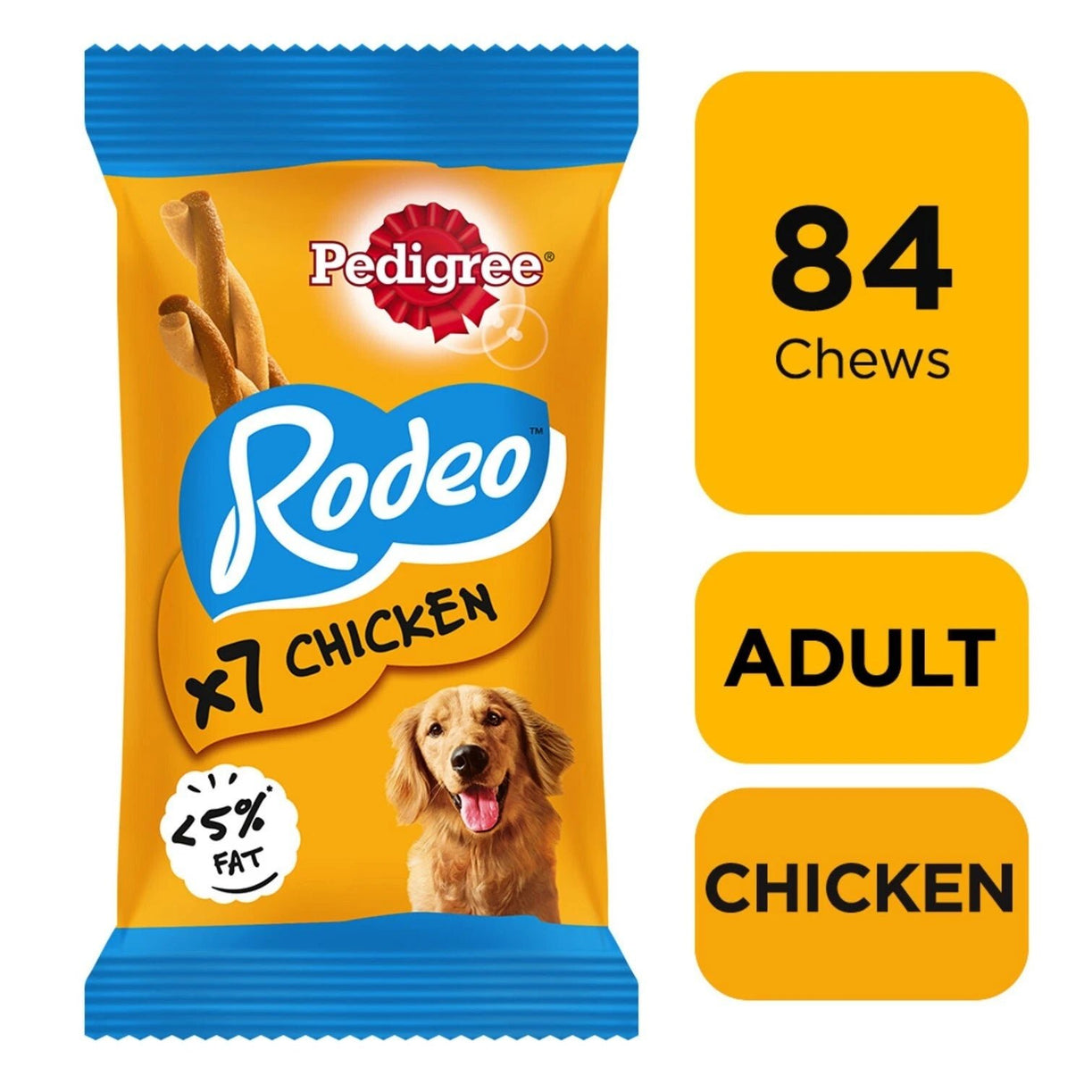 Pedigree Rodeo Dog Treats with Chicken - 12 x 123g Pack, Pedigree,