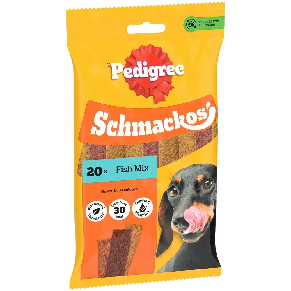 Pedigree Schmackos Fish Mix Adult Dog Treats 20 Strips - 9 x 144g, Pedigree,