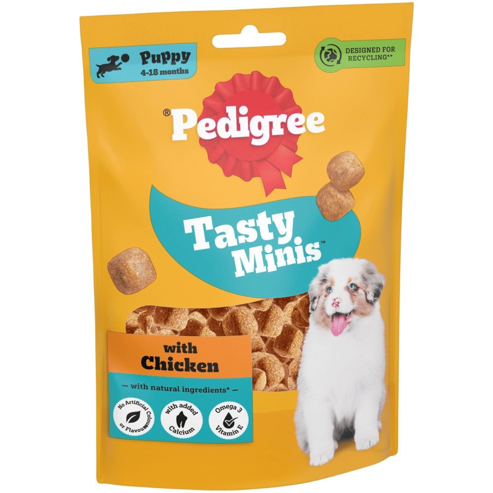 Pedigree Tasty Minis Puppy Dog Treats Chicken Chewy Cubes - 8 x 125g, Pedigree,