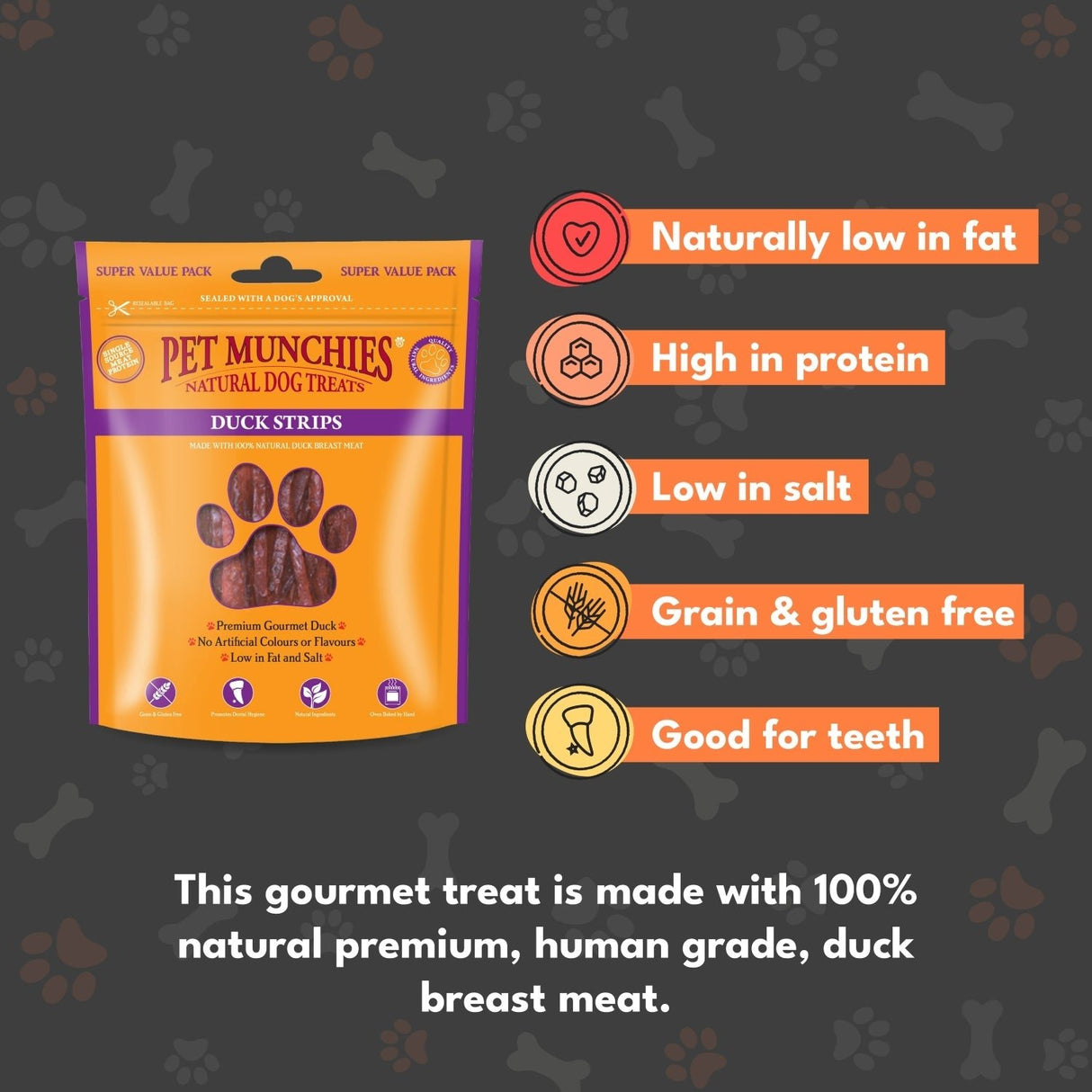Pet Munchies Duck Strips Treats for Dogs - 3 x 320g, Pet Munchies,