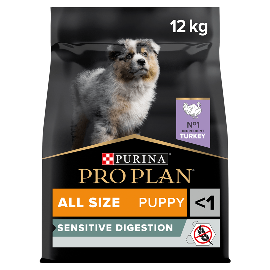 Pro Plan All Sizes Puppy Grain Free Sensitive Digestion Turkey Dry Dog Food 12 kg, Pro Plan,