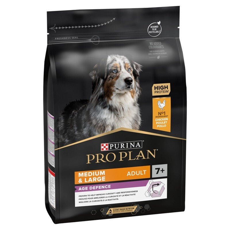 Pro Plan Medium and Large Adult 7+ Age Defence Chicken Dry Dog Food, Pro Plan, 3 kg