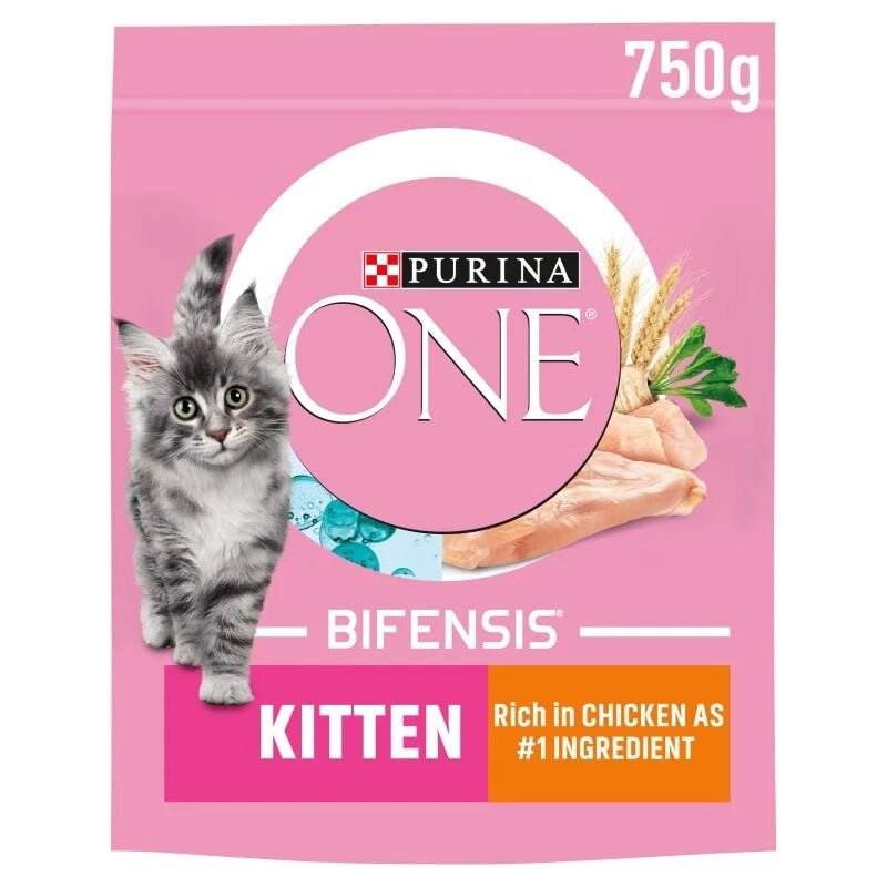 PURINA ONE Kitten Chicken Dry Cat Food, Purina One, 4 x 750g