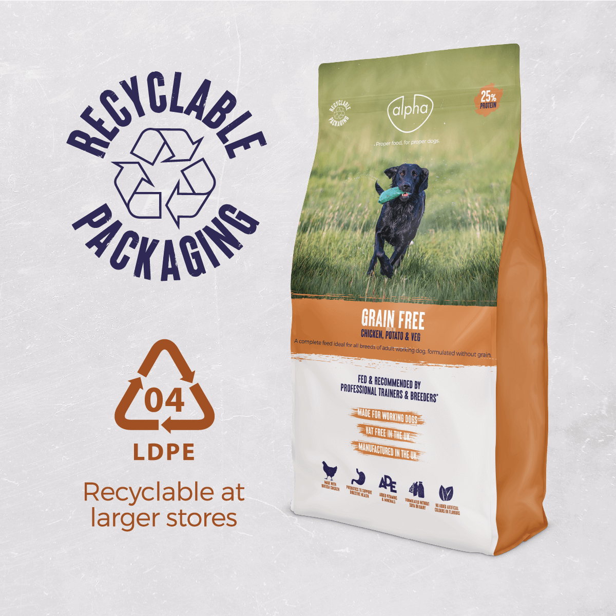 Alpha Adult Grain Free with Chicken, Potato & Veg Dry Dog Food - 15 kg