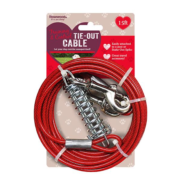 Rosewood Dog Tie Out Cable, Rosewood, 3m