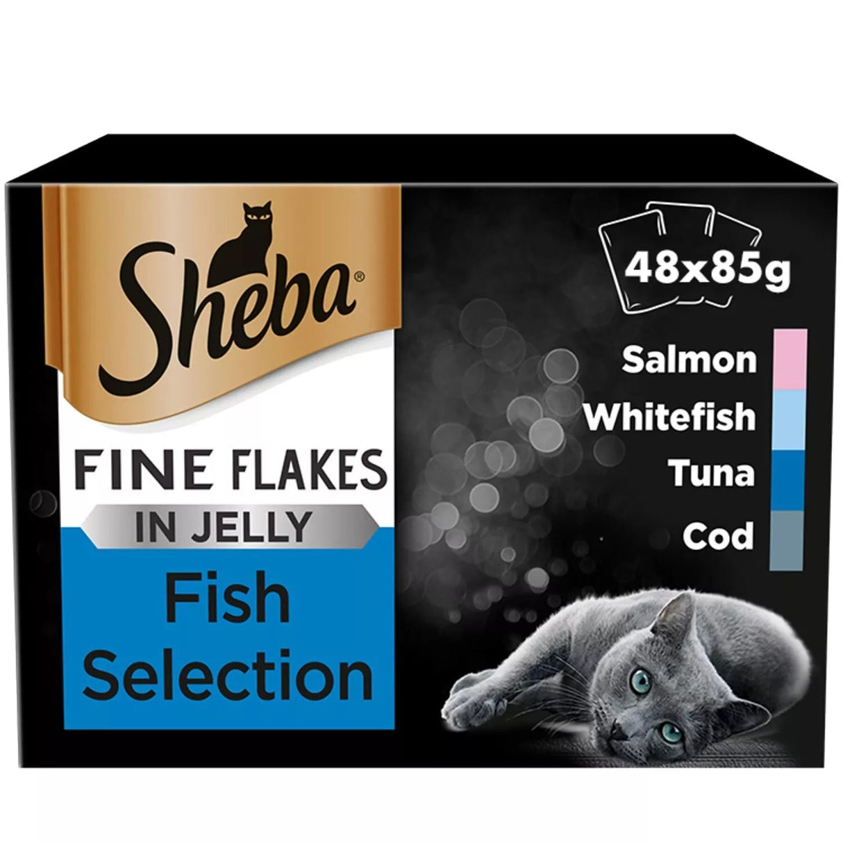 Sheba Fine Flakes Fish Selection in Jelly - 48 x 85g, Sheba,