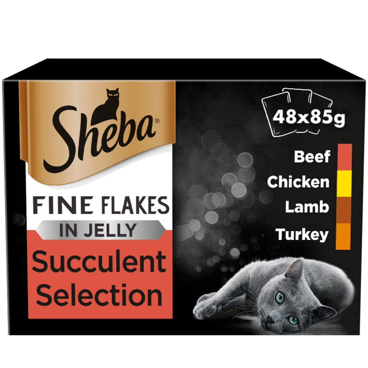 Sheba Fine Flakes Succulent Selection in Jelly Adult Cat Food - 48 x 85g, Sheba,