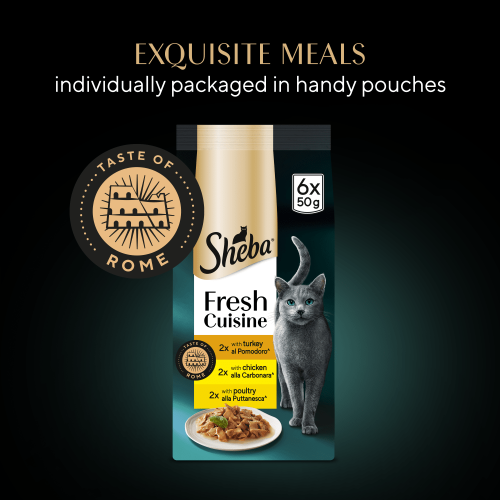 Sheba Fresh Cuisine Taste of Rome Pouches Mixed in Gravy - 48 x 50g, Sheba,