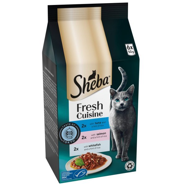 Sheba Fresh Cuisine Taste of Tokyo Pouches Mixed in Gravy - 48 x 50g, Sheba,