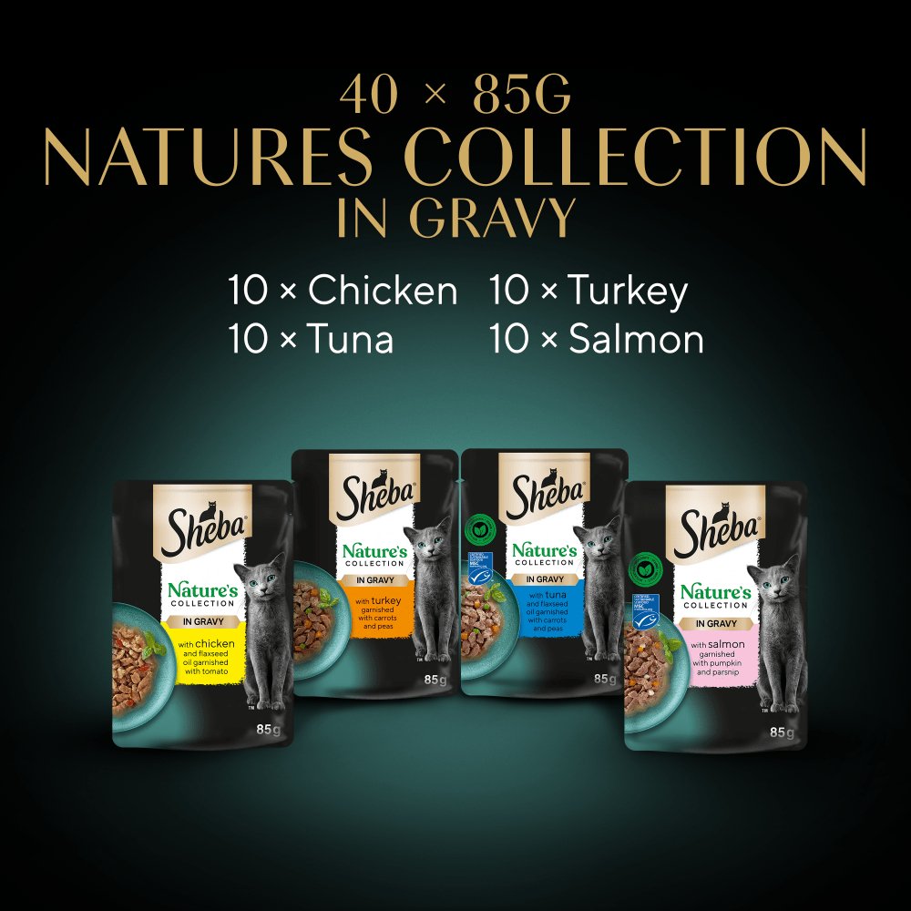 Sheba Nature's Collection Mixed Selection in Gravy Pouches - 40 x 85g, Sheba,