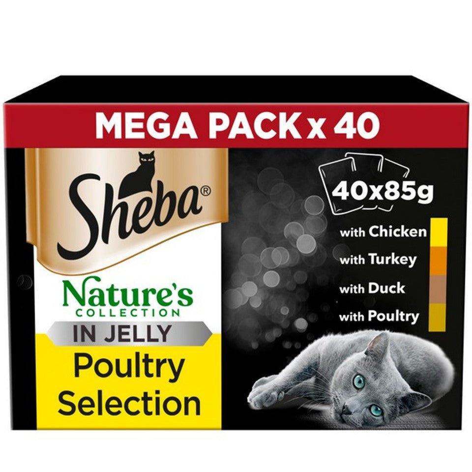 Sheba Nature's Collection Poultry Selection in Jelly Pouches, Sheba, 40 x 85g