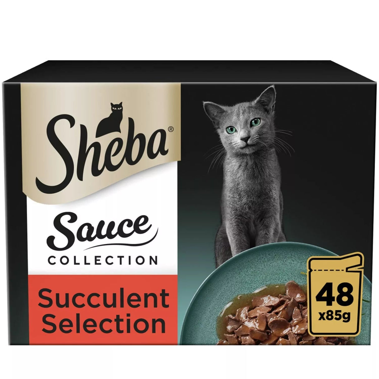 Sheba Sauce Collection Succulent Selection Adult Cat Food Pouch - 48 x 85g, Sheba,