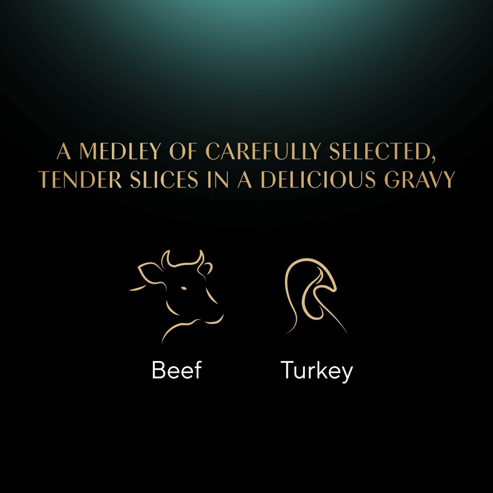 Sheba Select Slices Beef & Turkey in Gravy Adult Cat Food - 22 x 85g Trays, Sheba,