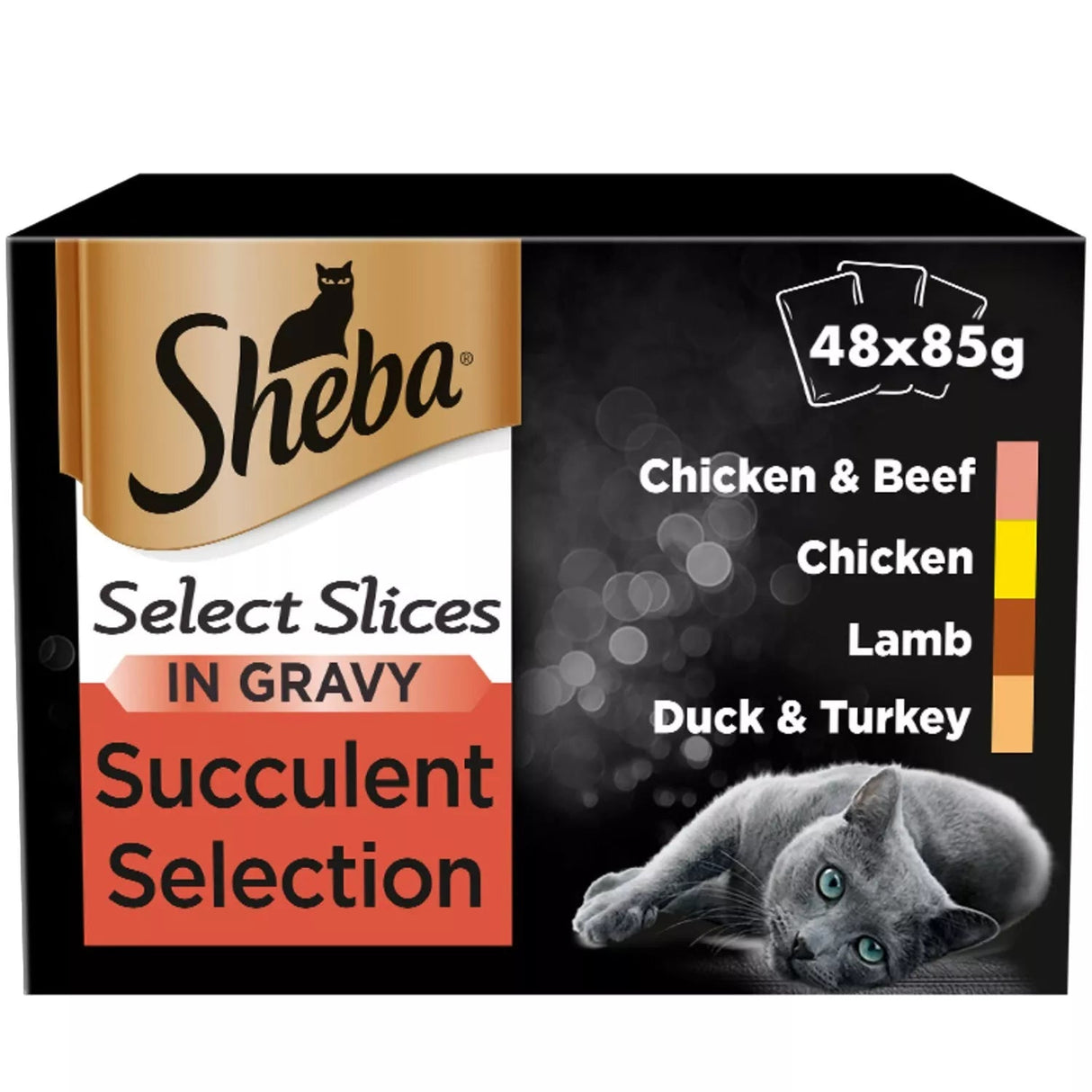 Sheba Select Slices Succulent Selection in Gravy Adult Cat Food - 48 x 85g, Sheba,