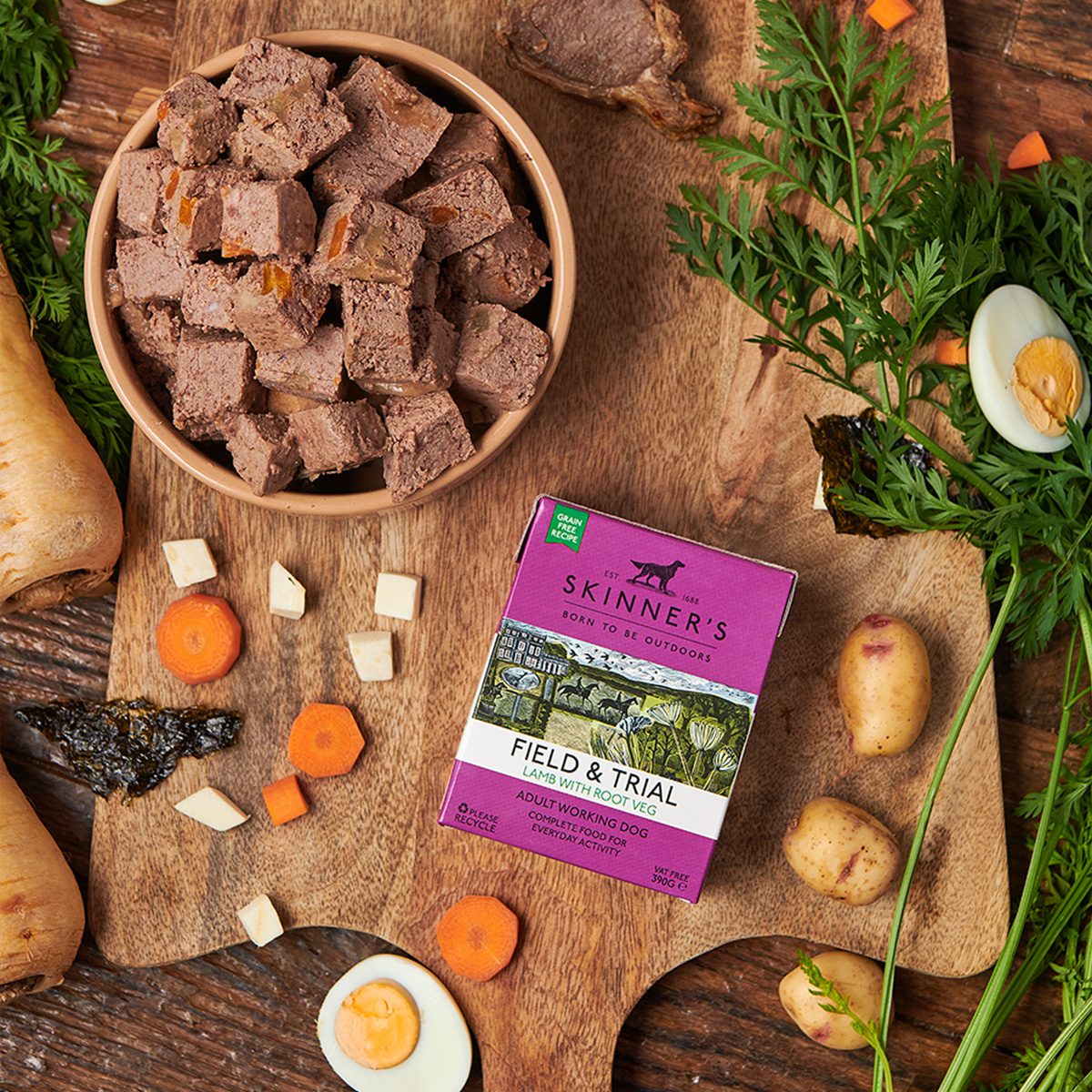 Skinners Field & Trial Grain Free Lamb with Root Veg - 18 x 390g, Skinners,