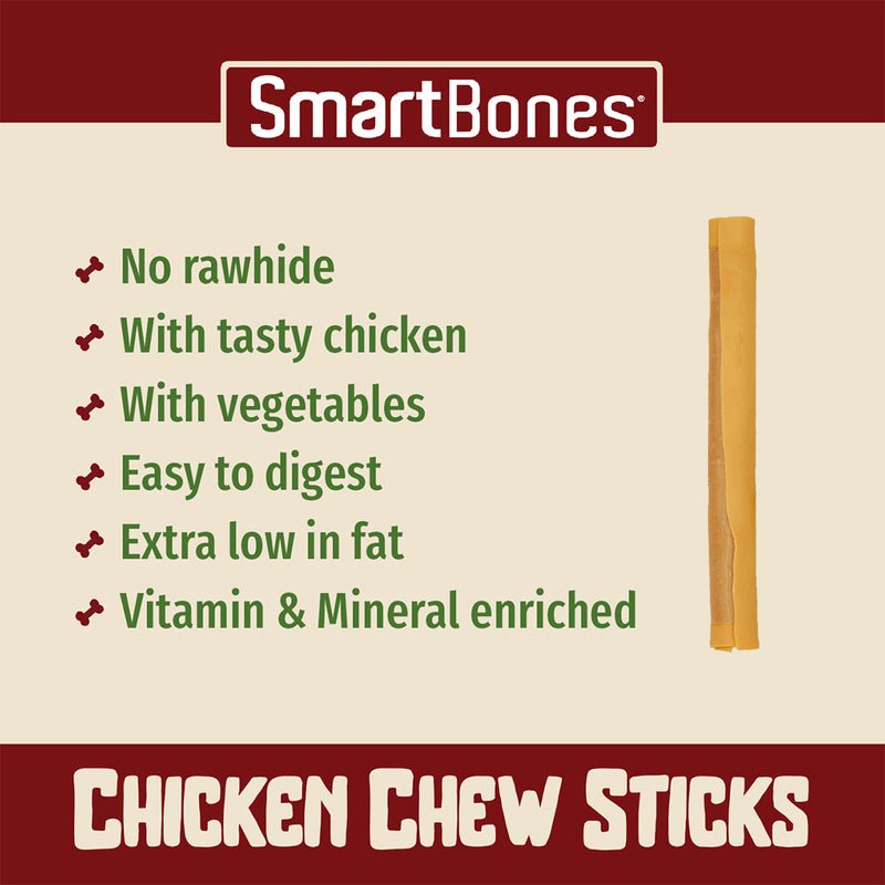 SmartBones Chicken Sticks Dog Treats - 5 Pieces x 16 Bags, SmartBones,