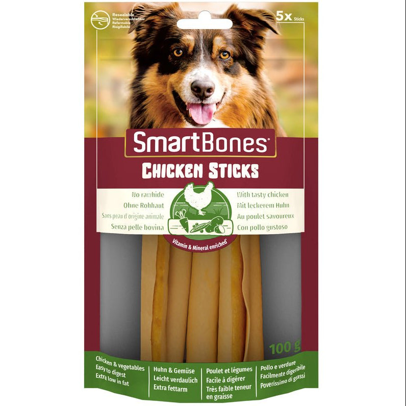 SmartBones Chicken Sticks Dog Treats - 5 Pieces x 16 Bags, SmartBones,