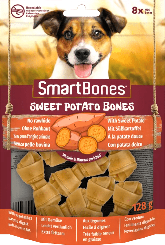 SmartBones Sweet Potato Mini Dog Treats - 7 x 8 Pieces, SmartBones,