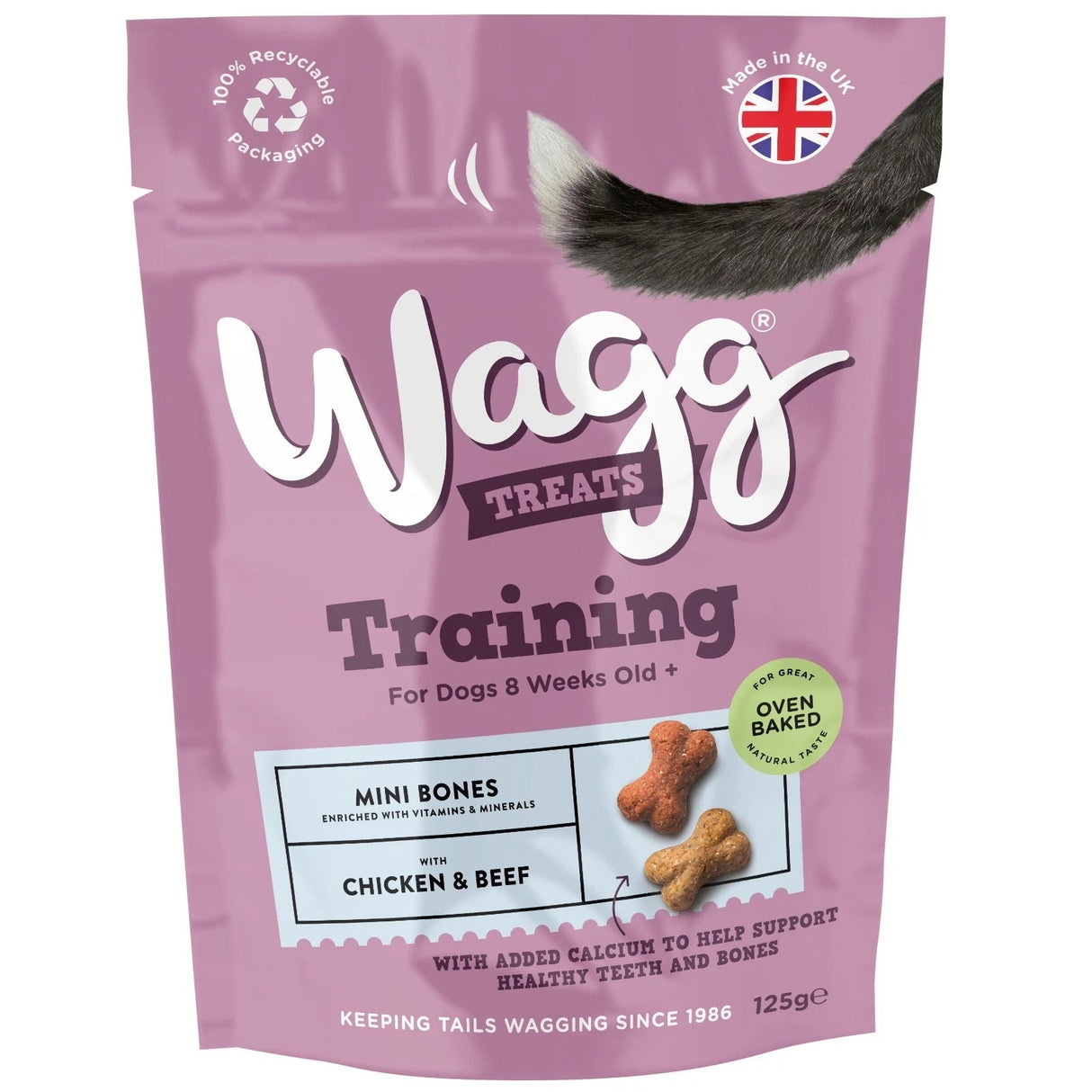Wagg Mini Bones with Chicken & Beef Dog Training Treats - 7 x 125g, Wagg,
