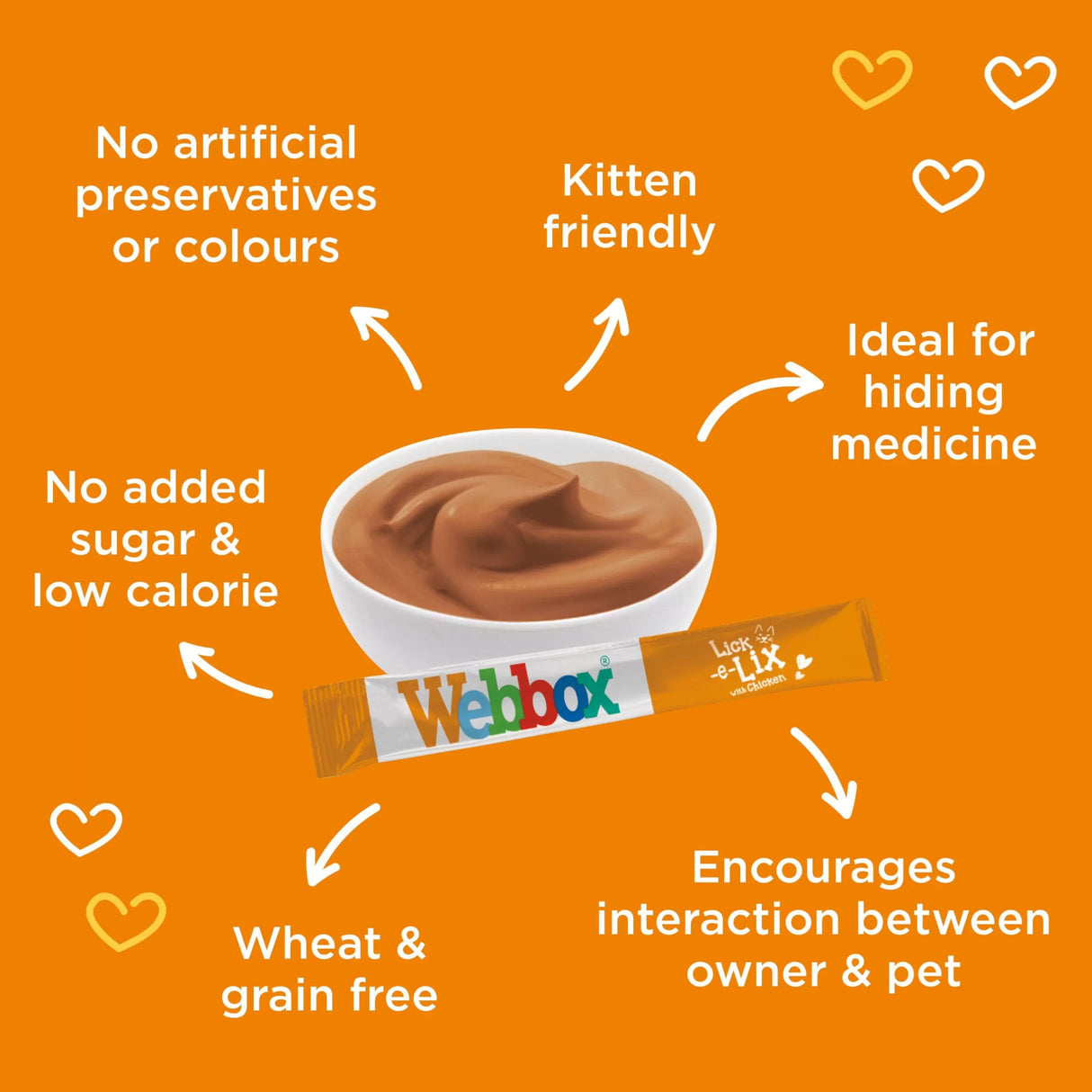 Webbox Lick - e - Lix Chicken Cat Treats - 10 Packs of (5x15g), Webbox,