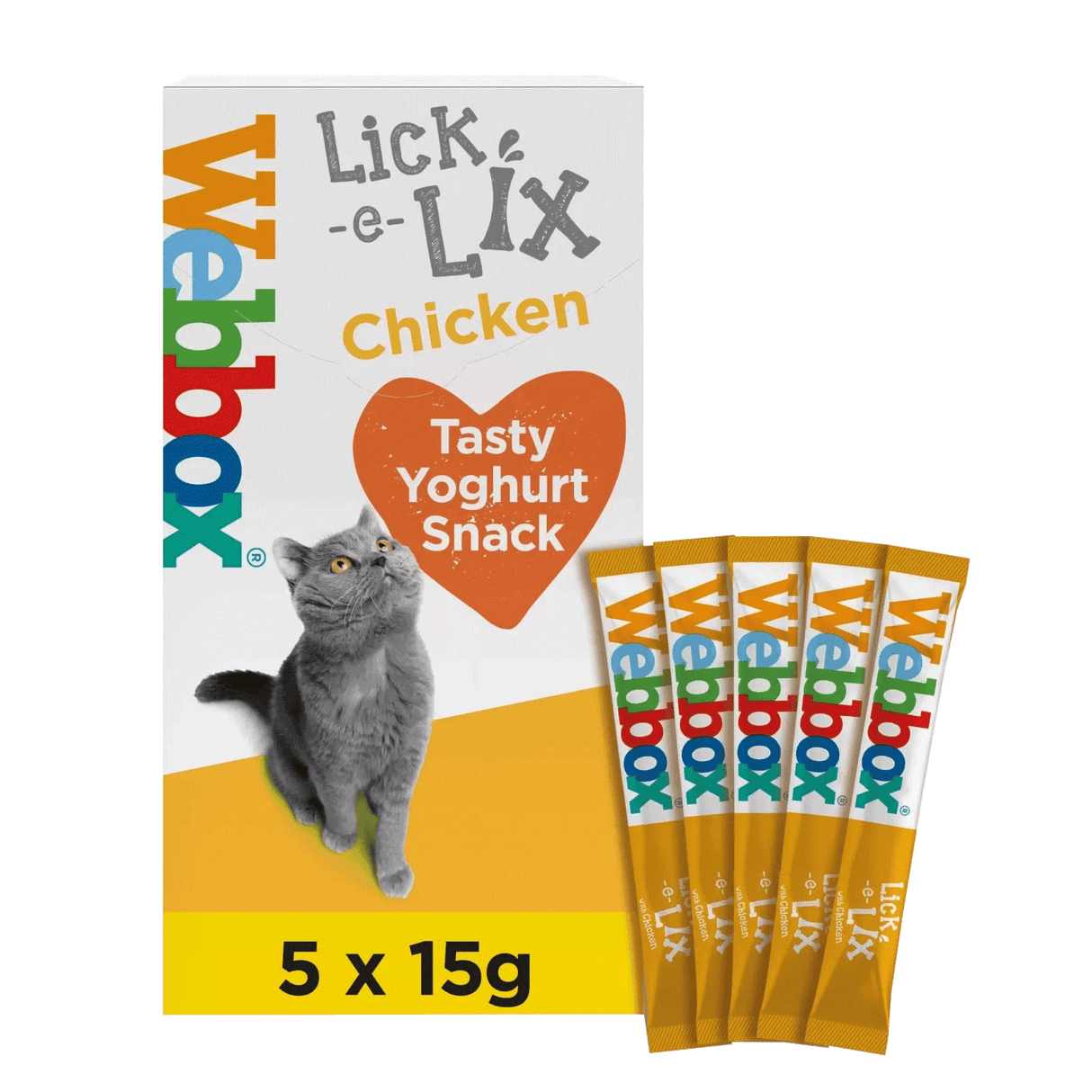 Webbox Lick - e - Lix Chicken Cat Treats - 10 Packs of (5x15g), Webbox,