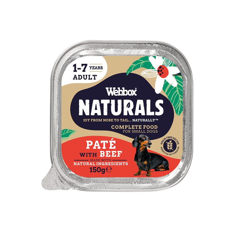 Webbox Naturals Adult Beef Pate Wet Dog Food - 11 x Alus, Webbox,