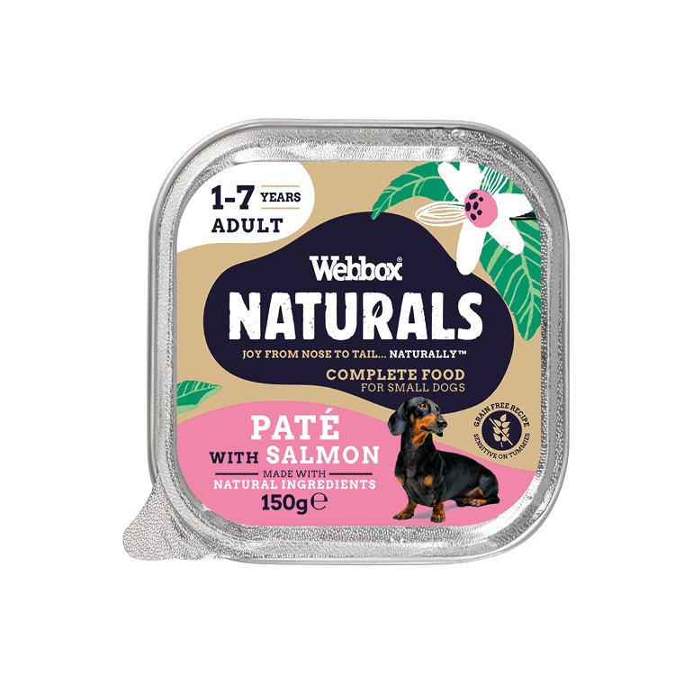 Webbox Naturals Adult Salmon Pate Wet Dog Food - 11 x Alus, Webbox,