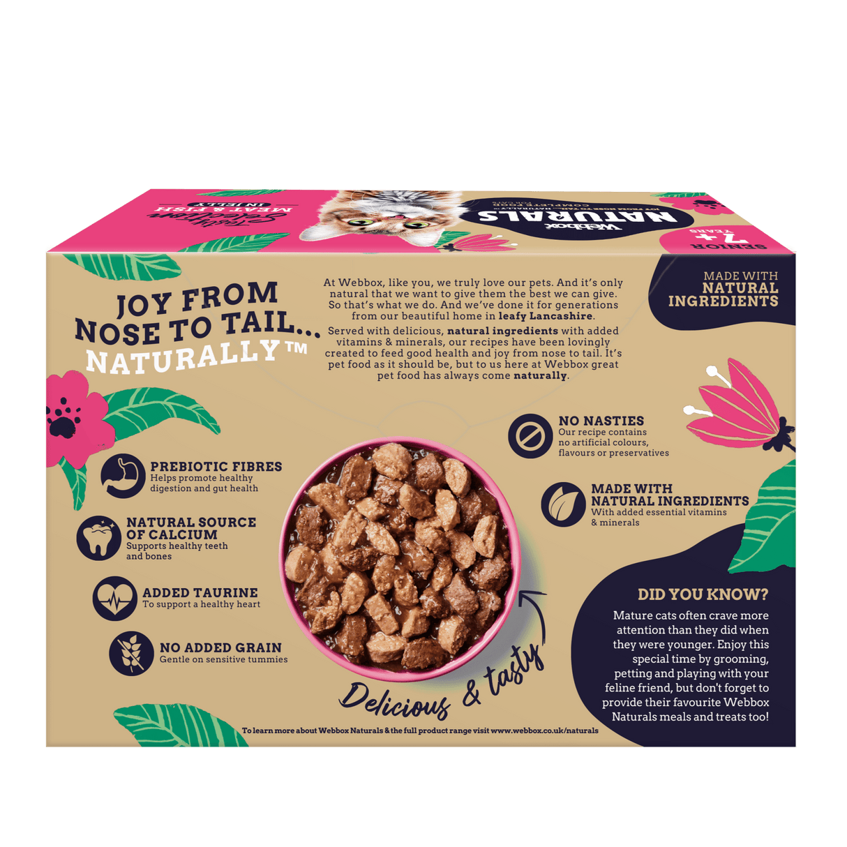 Webbox Naturals Senior Cat 7+ Meat & Fish Selection in Jelly - 56 x 100g, Webbox,