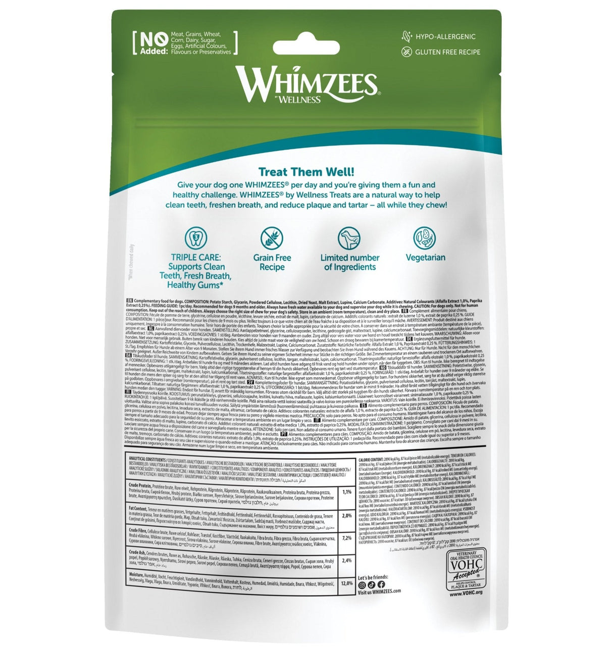 Whimzees Toothbrush Medium Dental Treat - 6 x 12 Treat Bag, Whimzees,