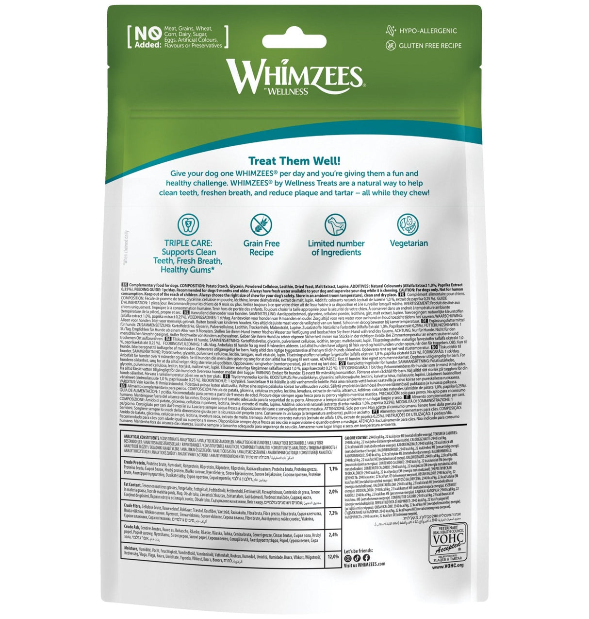 Whimzees Toothbrush XS - 6 x 48 Treat Bag, Whimzees,